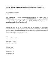 authorization letter tagalog|Sulat Ng Awtorisasyon Upang Magkamit Ng Pera .
